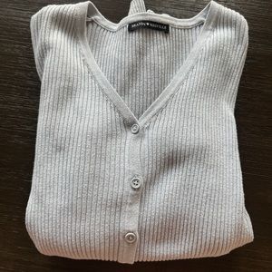 Brandy Melville Ribbed Long Sleeve Cropped Sweater